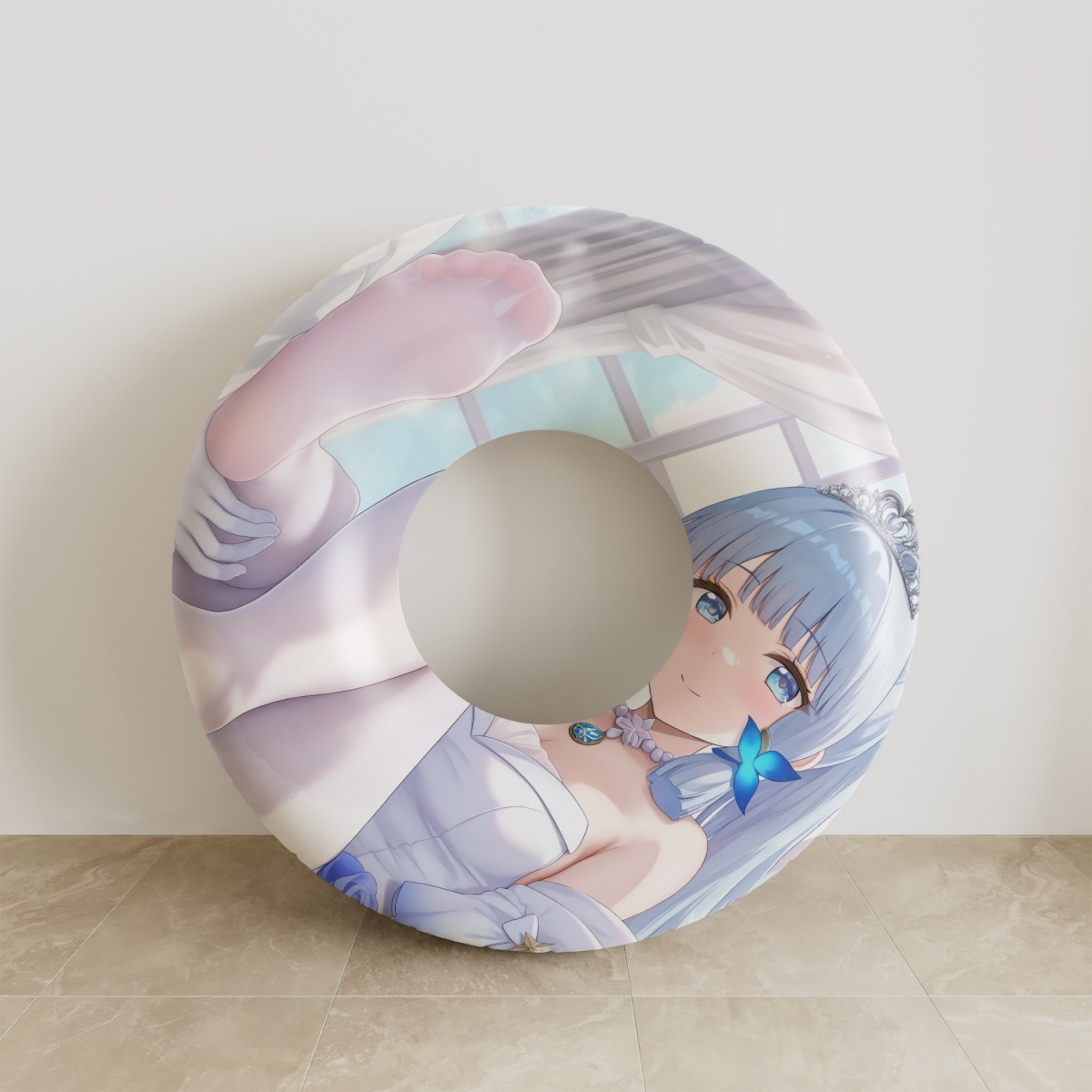 Ayaka Kamisato (weißer Rock Ver.) – Anime Schwimmring Fan-Art Edition
