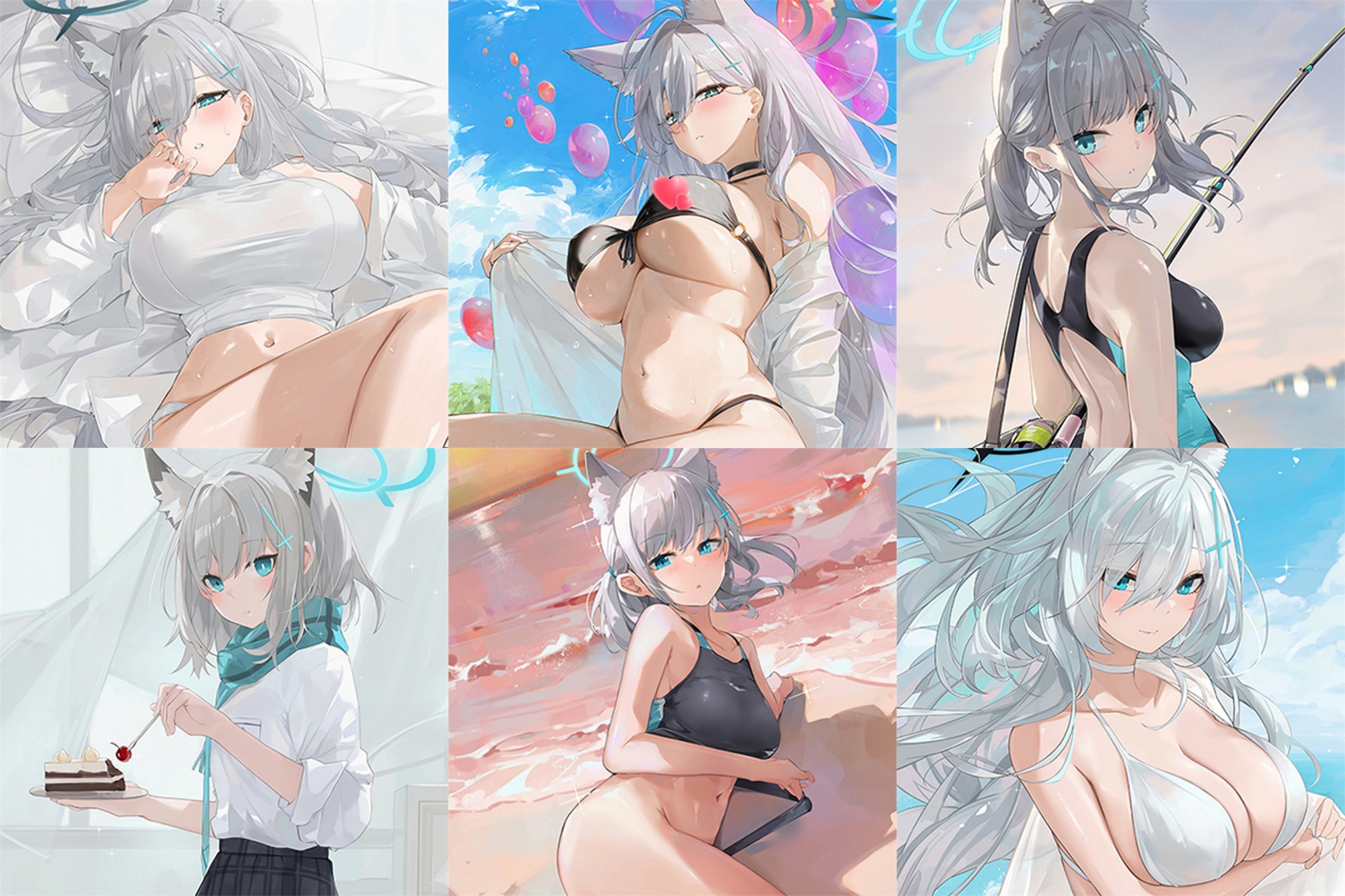 Shiroko & Shiroko Terror – Anime Aufblasbare Würfel Fan-Art Edition
