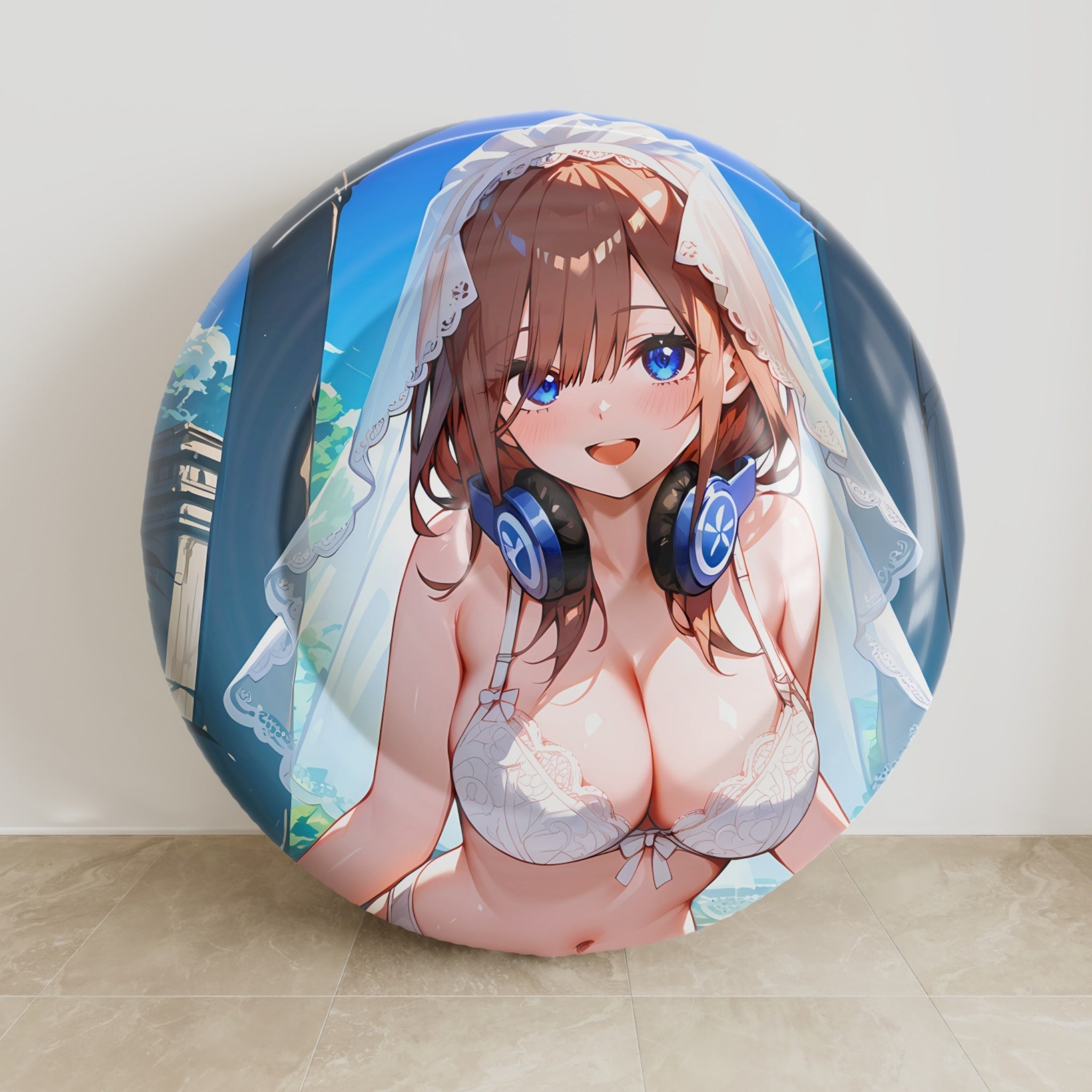 Miku Nakano (Braut-Ver.) - Anime Aufblasbares rundes Kissen Fan-Art Edition