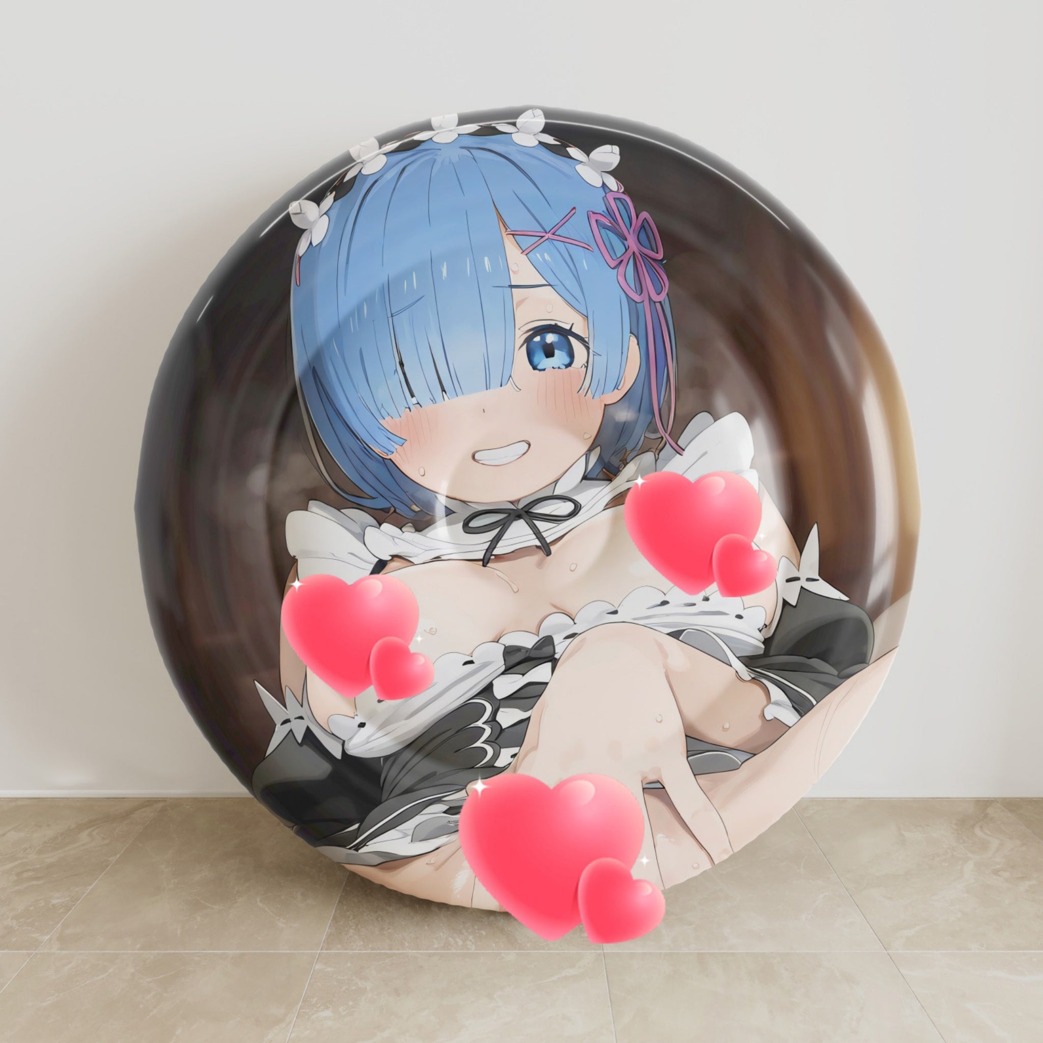 Rem – Anime aufblasbares Rundkissen Fan-Art Edition