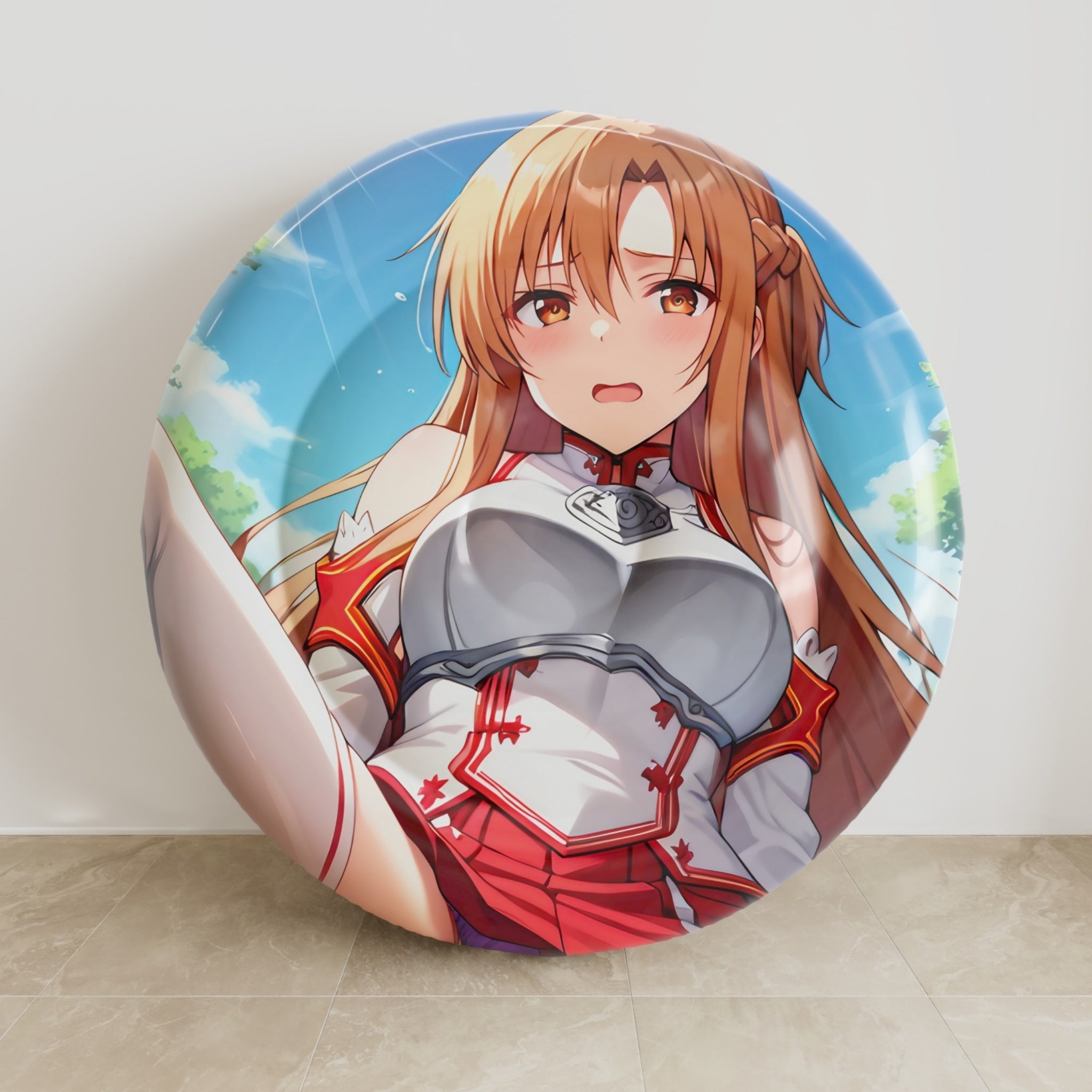 結城明日奈A - アニメ抱き枕 円形クッション ファンアートエディション