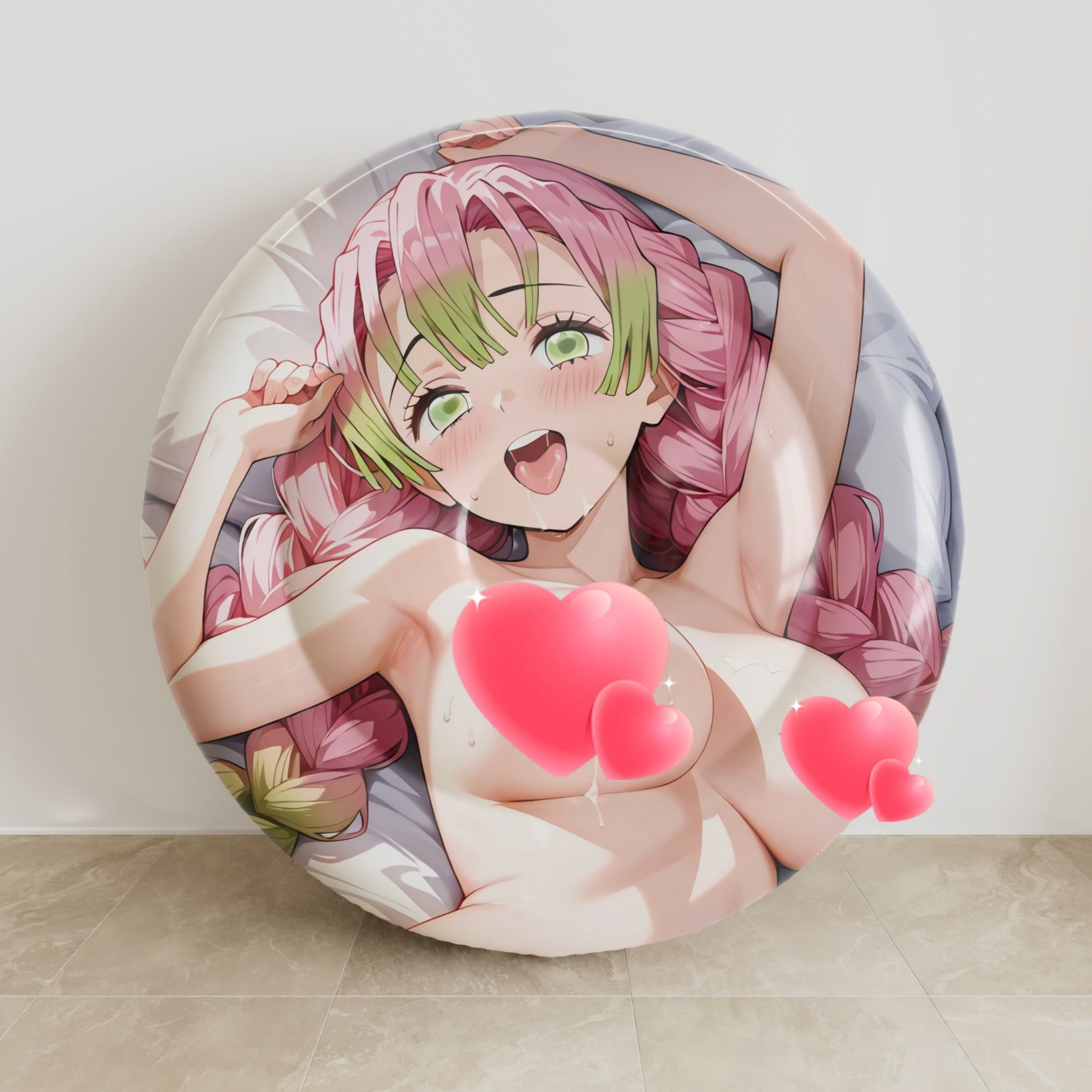 Mitsuri Kanroji B - Anime Aufblasbares rundes Kissen Fan-Art Edition