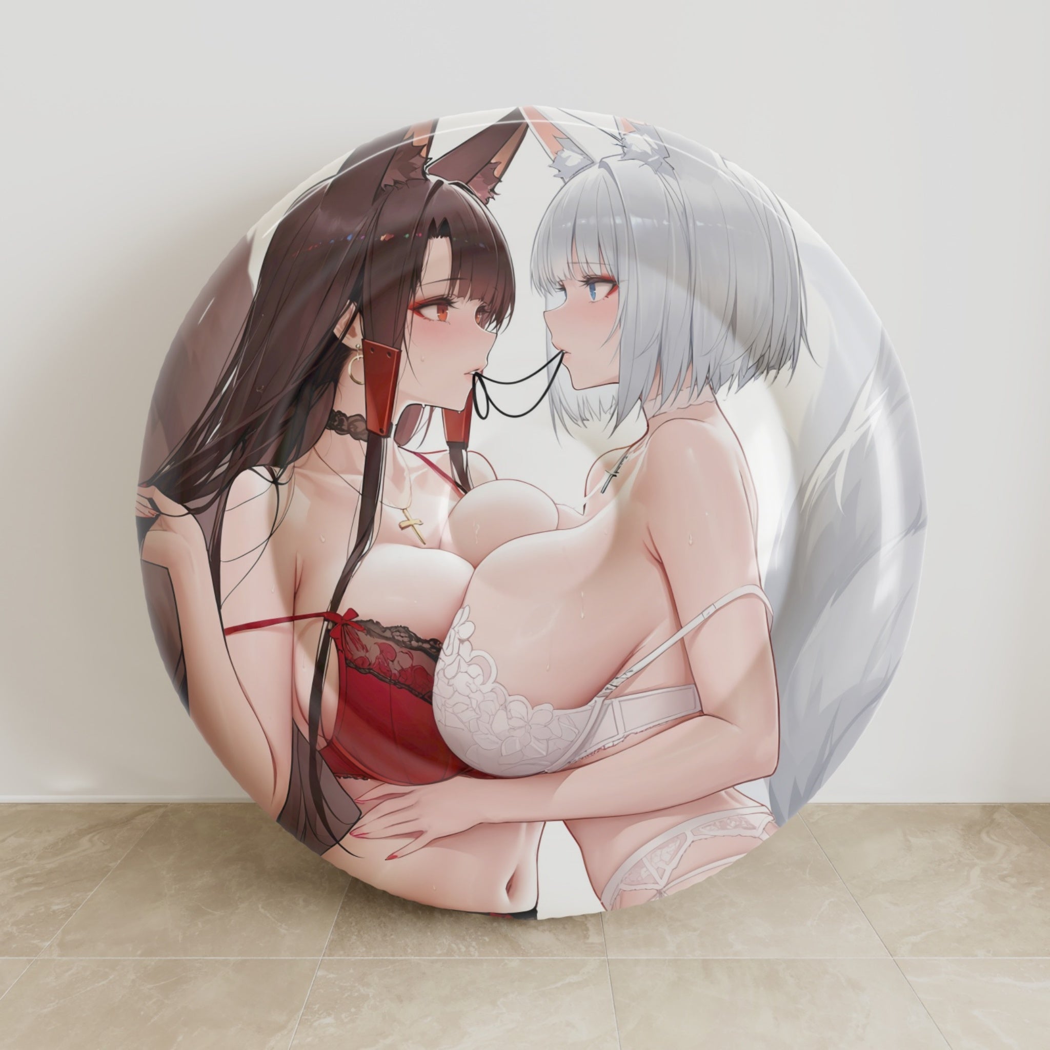 Akagi & Kaga – Anime aufblasbares rundes Kissen Fan-Art Edition