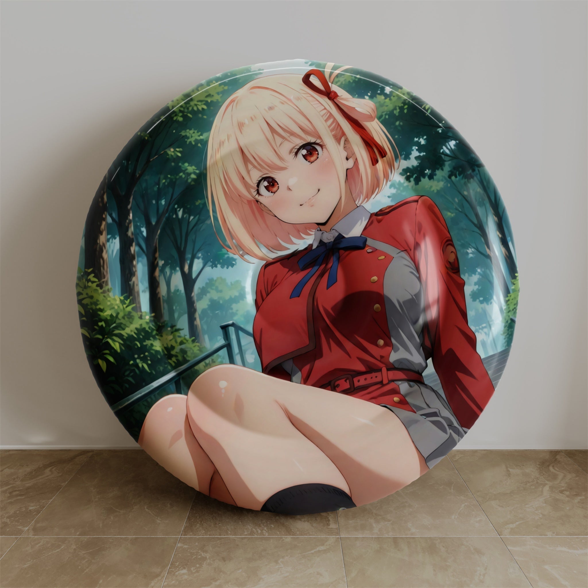 錦木千束A - アニメ抱き枕丸型クッション ファンアートエディション
