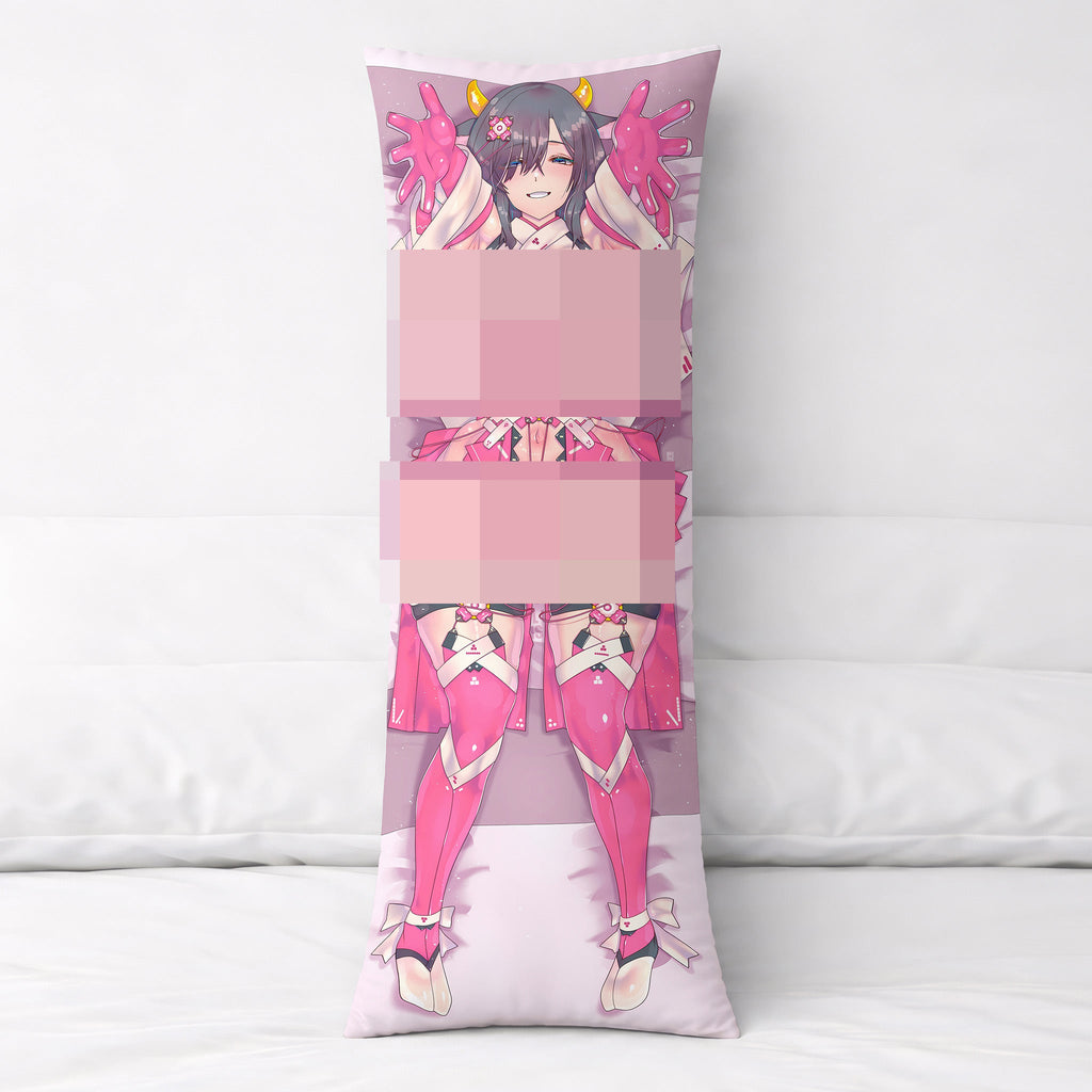 Schwarzhaarige Kuh-Schreinmädchen – AnimePillow Fan-Art Edition